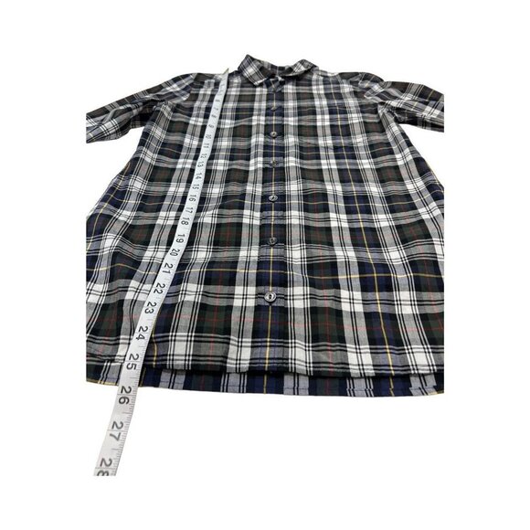 J Crew Womens 00 Perfect Fit Button Down Stewart Plaid Blue Red Yellow - Picture 3 of 6